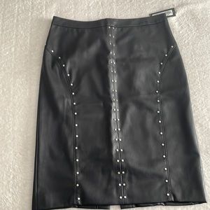 Black faux leather skirt